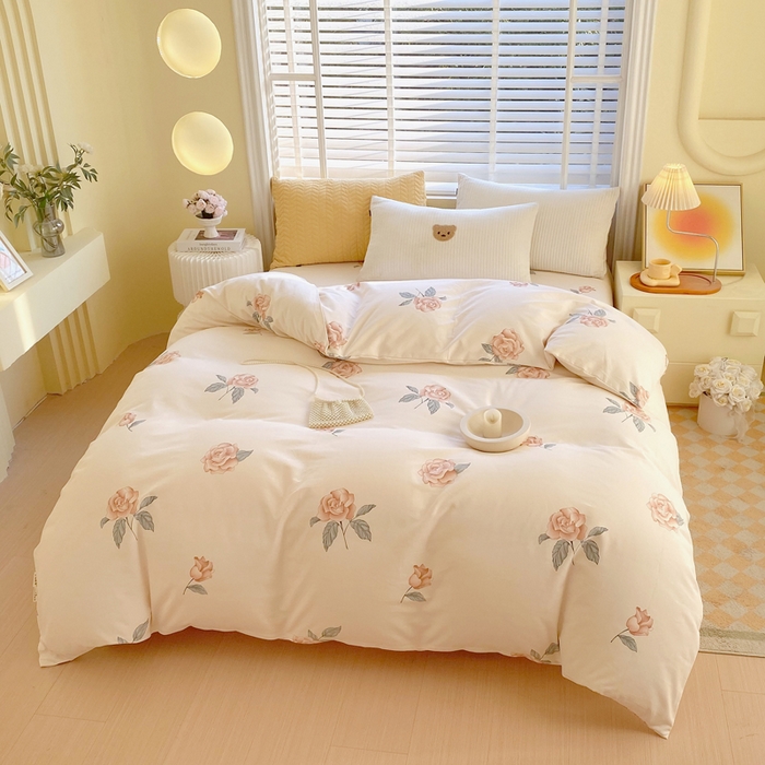 91家纺网 家纺一手货源 找家纺 春皖家纺 2026高端直播热卖非遗A类全棉老粗布加厚床单款三件套-工艺款单被套 春晓米