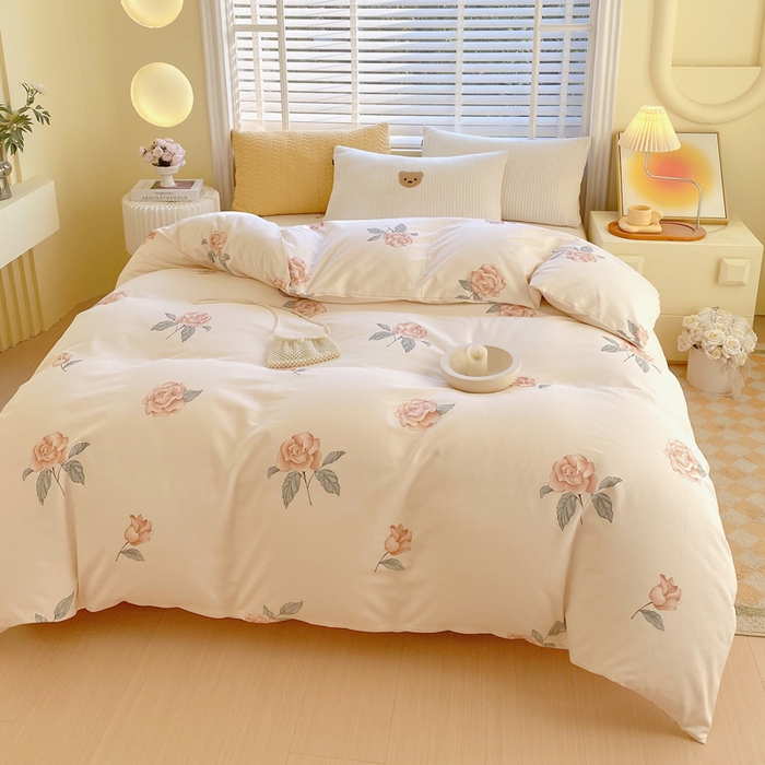 91家纺网 家纺一手货源 找家纺 春皖家纺 2026高端直播热卖非遗A类全棉老粗布加厚床单款三件套-工艺款单被套 春晓米