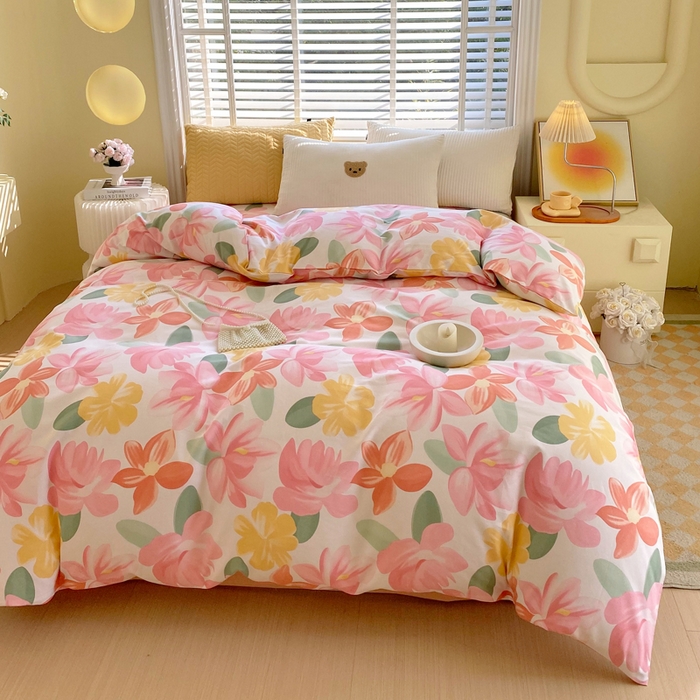 91家纺网 家纺一手货源 找家纺 春皖家纺 2026高端直播热卖非遗A类全棉老粗布加厚床单款三件套-工艺款单被套 觅恋