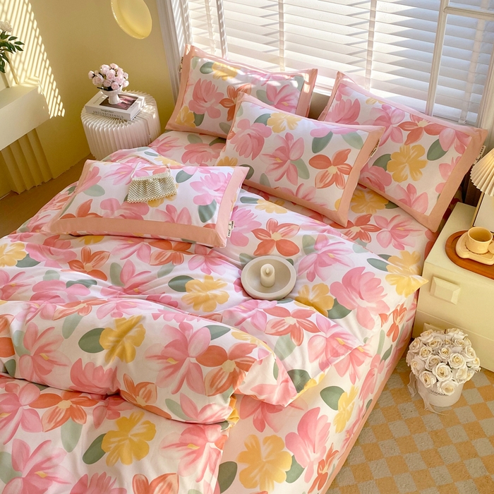 91家纺网 家纺一手货源 找家纺 春皖家纺 2026高端直播热卖非遗A类全棉老粗布加厚床单款三件套-工艺款单被套 觅恋