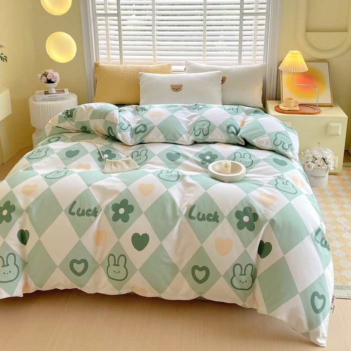 91家纺网 家纺一手货源 找家纺 春皖家纺 2026高端直播热卖非遗A类全棉老粗布加厚床单款三件套-工艺款单被套 幸运