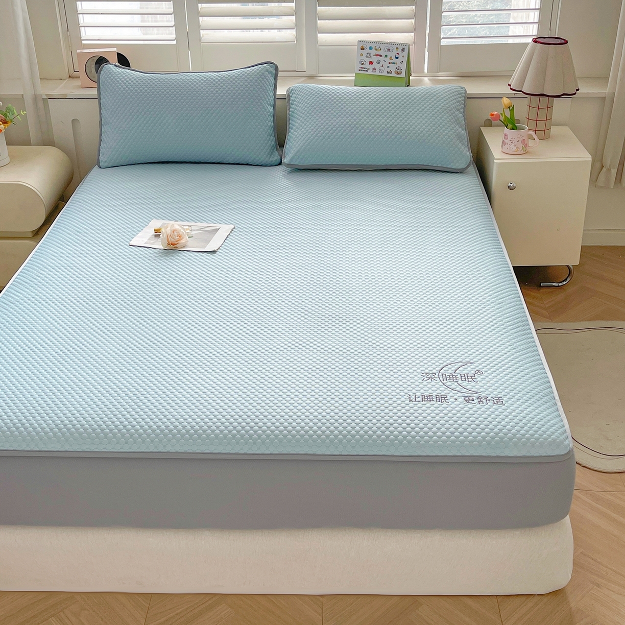 91家纺网 家纺一手货源 找家纺 （总）邵依家纺 2026新款A类冰豆豆凉席床笠款