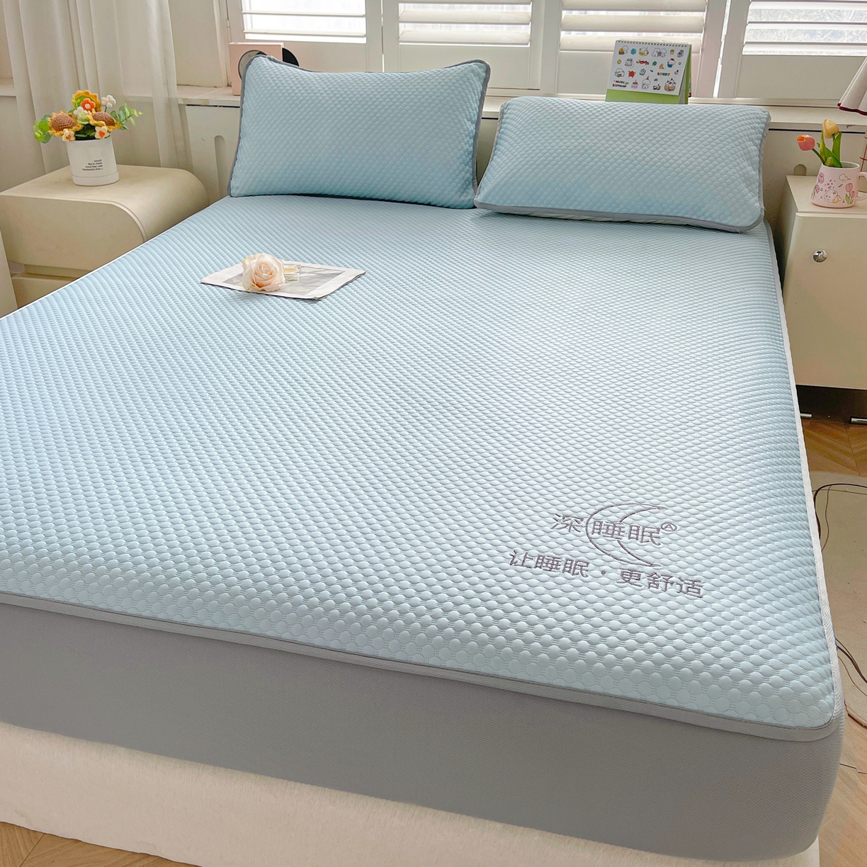 91家纺网 家纺一手货源 找家纺 （总）邵依家纺 2025新款印花牛奶绒床垫床褥子