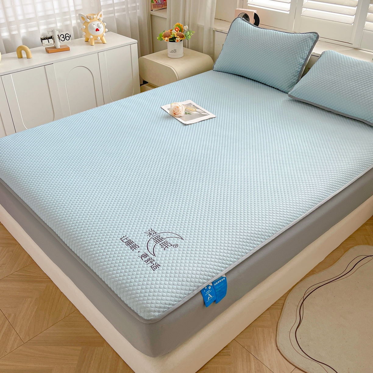 91家纺网 家纺一手货源 找家纺 （总）邵依家纺 2026新款A类冰豆豆凉席床笠款