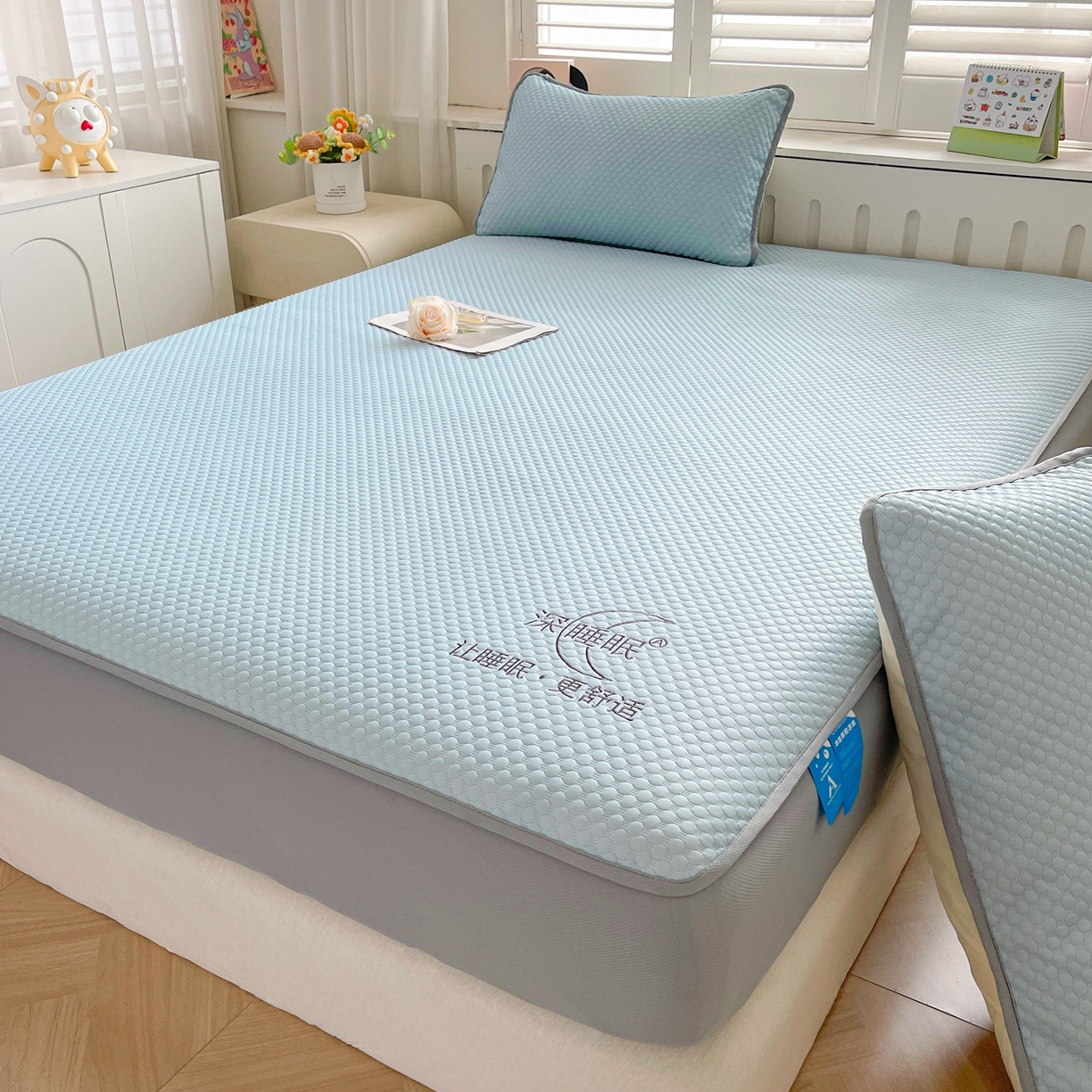 91家纺网 家纺一手货源 找家纺 （总）邵依家纺 2026新款A类冰豆豆凉席床笠款