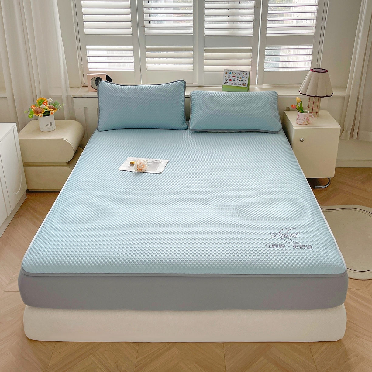 91家纺网 家纺一手货源 找家纺 （总）邵依家纺 2026新款A类冰豆豆凉席床笠款