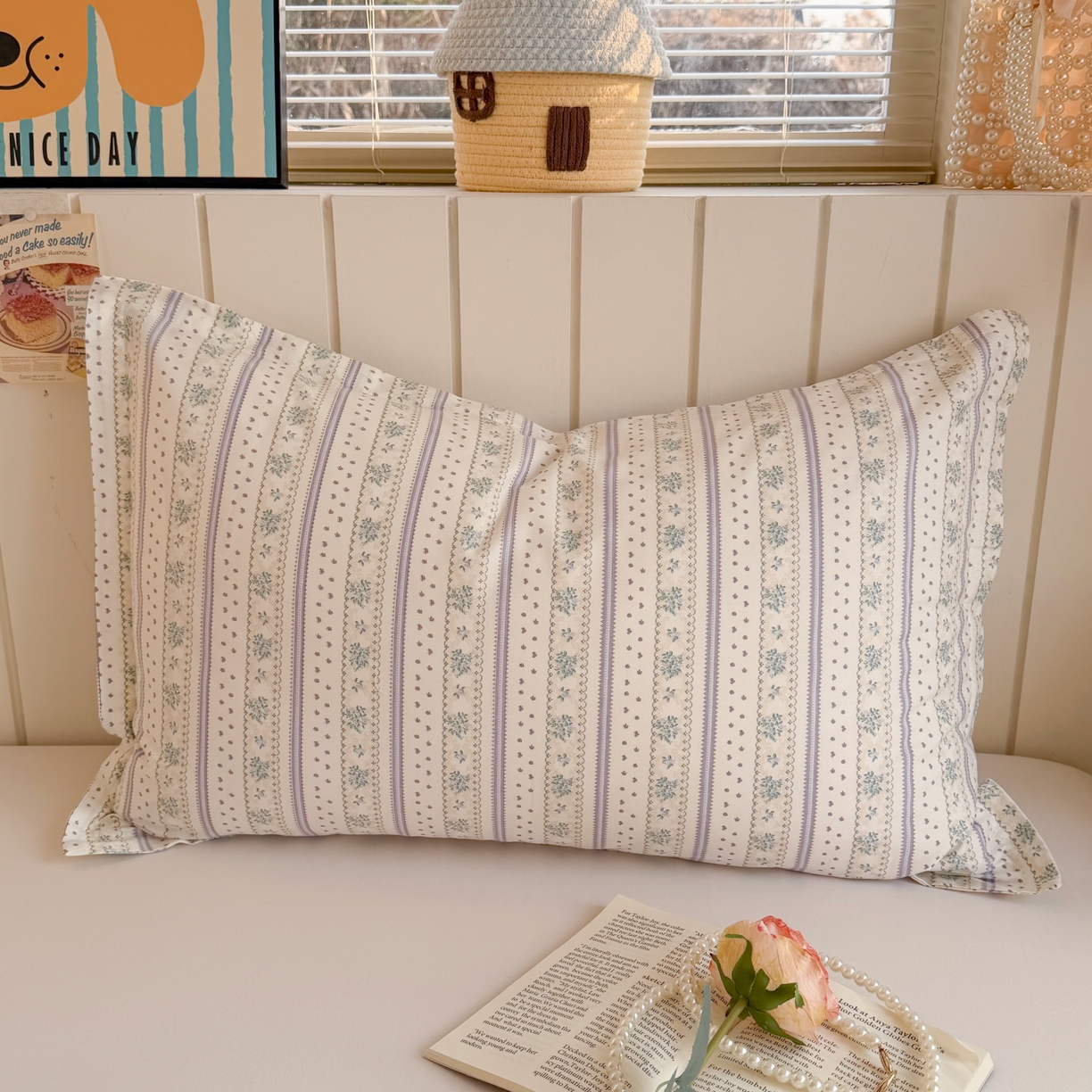 91家纺网 家纺一手货源 找家纺 百寐 2026新款13372全棉信封印花系列枕套 西西里