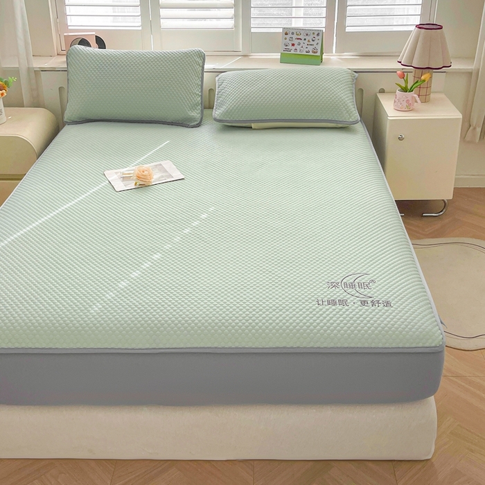 91家纺网 家纺一手货源 找家纺 邵依家纺 2026新款A类冰豆豆凉席床笠款 床笠-青提绿