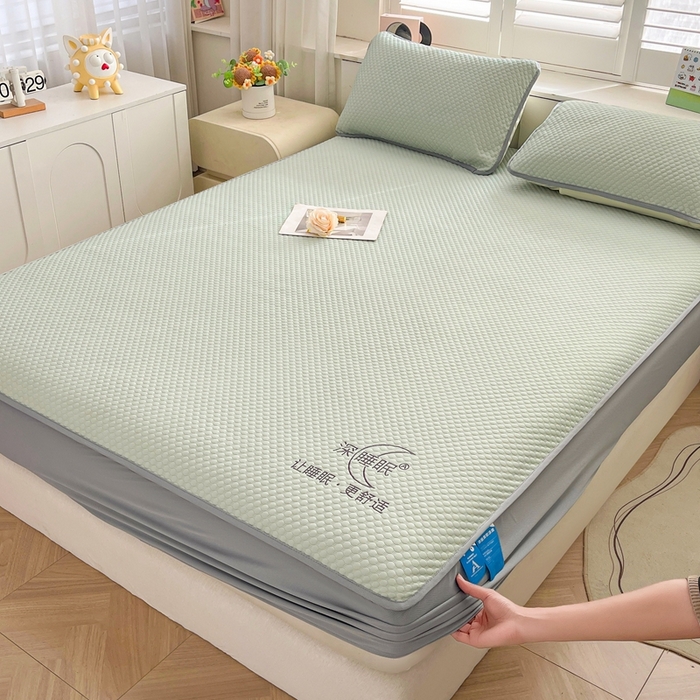 91家纺网 家纺一手货源 找家纺 邵依家纺 2026新款A类冰豆豆凉席床笠款 床笠-青提绿