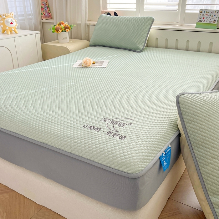 91家纺网 家纺一手货源 找家纺 邵依家纺 2026新款A类冰豆豆凉席床笠款 床笠-青提绿