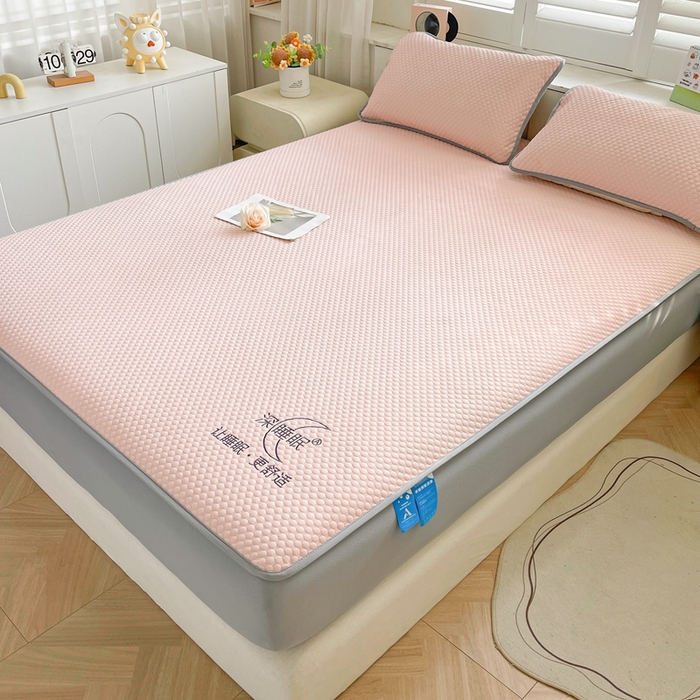 91家纺网 家纺一手货源 找家纺 邵依家纺 2026新款A类冰豆豆凉席床笠款 床笠-优雅粉