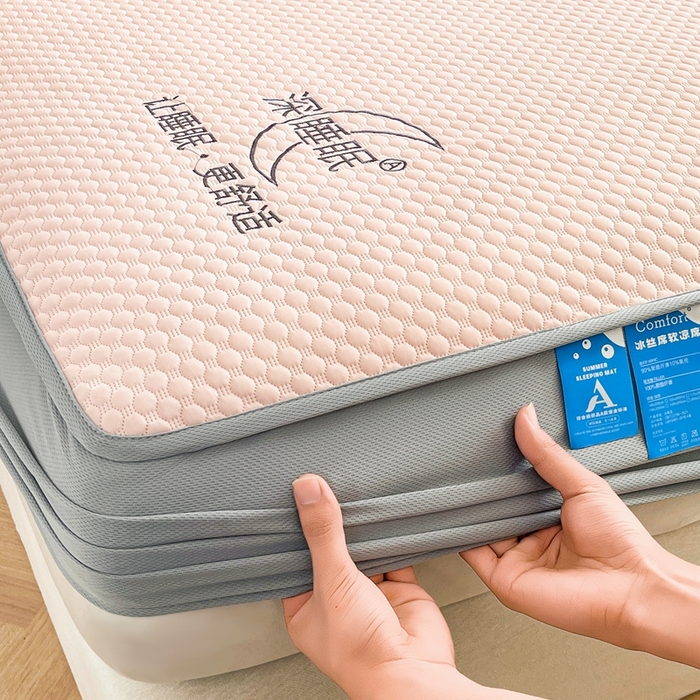 91家纺网 家纺一手货源 找家纺 邵依家纺 2026新款A类冰豆豆凉席床笠款 床笠-优雅粉