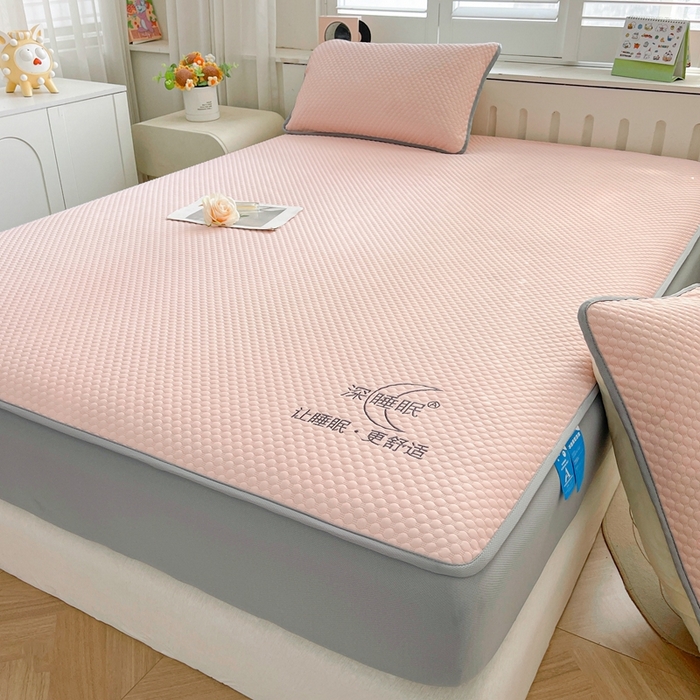 91家纺网 家纺一手货源 找家纺 邵依家纺 2026新款A类冰豆豆凉席床笠款 床笠-优雅粉