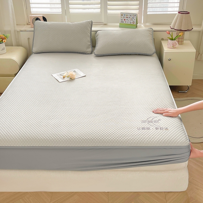 91家纺网 家纺一手货源 找家纺 邵依家纺 2026新款A类冰豆豆凉席床笠款 床笠-云汀灰