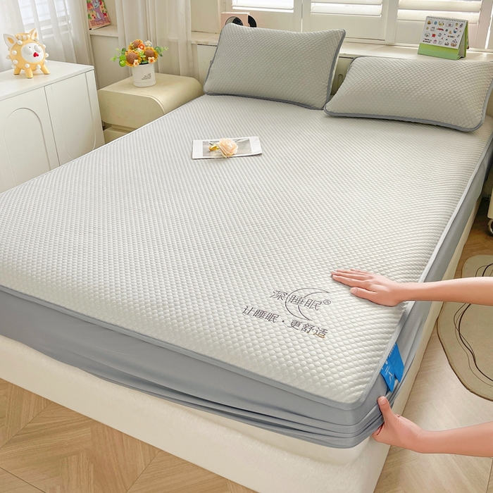 91家纺网 家纺一手货源 找家纺 邵依家纺 2026新款A类冰豆豆凉席床笠款 床笠-云汀灰