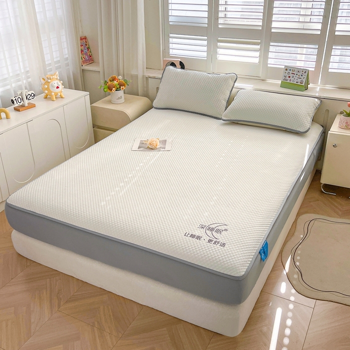 91家纺网 家纺一手货源 找家纺 邵依家纺 2026新款A类冰豆豆凉席床笠款 床笠清涧白