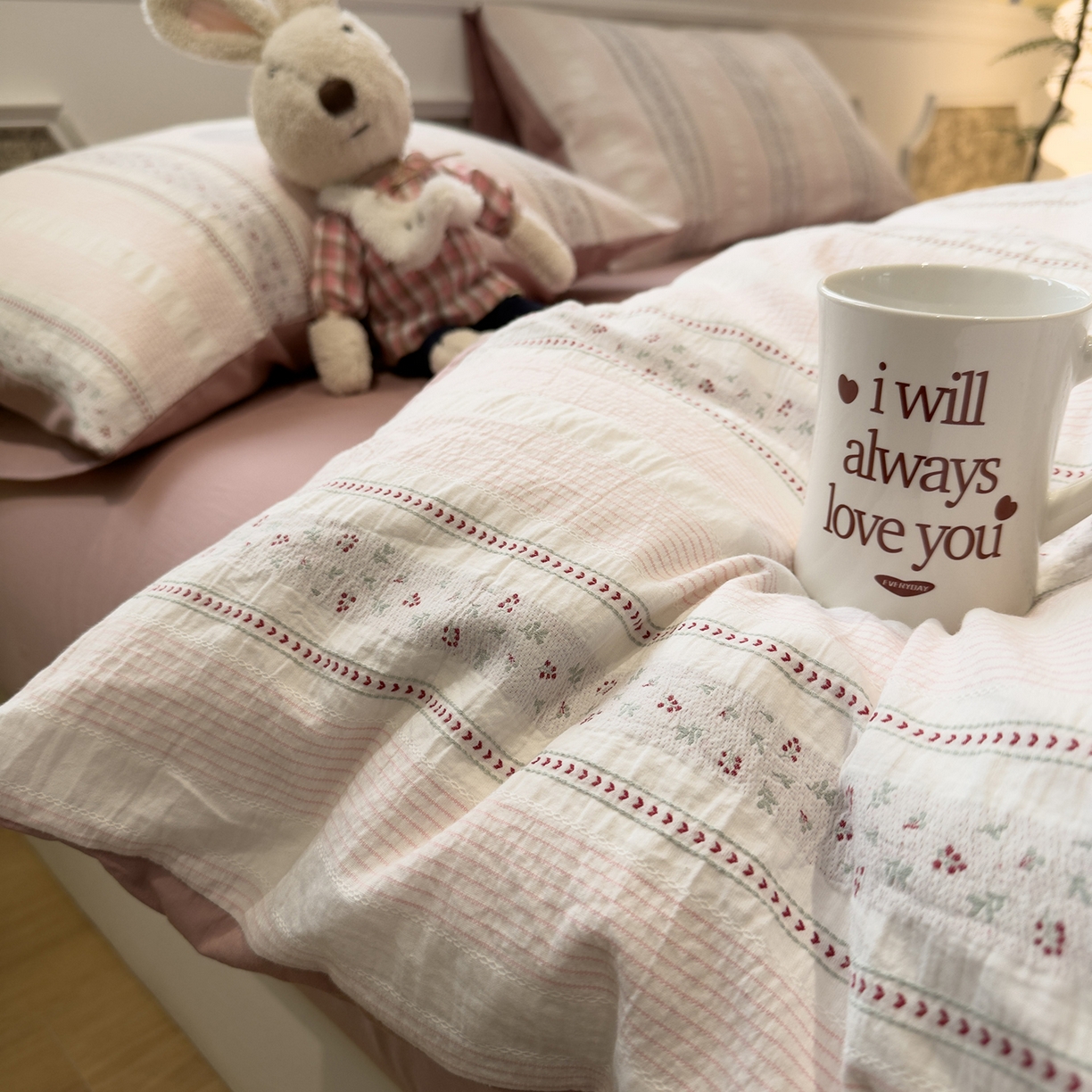 91家纺网 家纺一手货源 找家纺 （总）珺柔家纺 2026新款A版色织提花B版水洗棉四件套