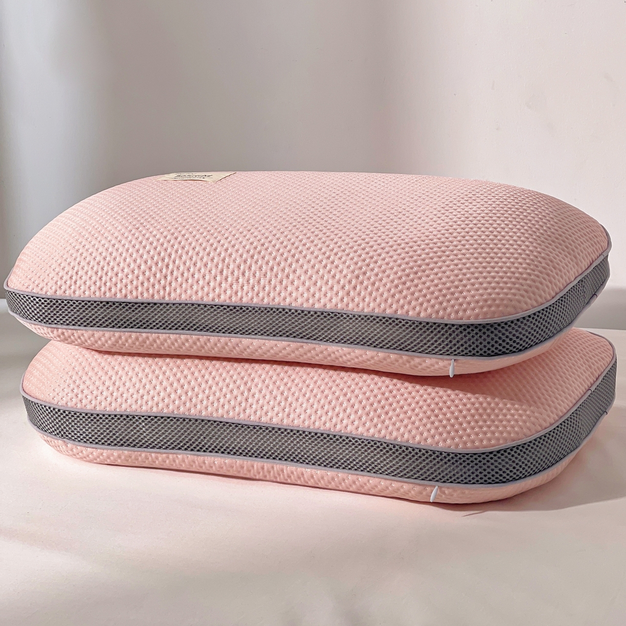 91家纺网 家纺一手货源 找家纺 （总）小桃姐家纺 2025新款凉感冰丝枕荞麦枕头凉豆豆纯色透气面包枕头枕芯