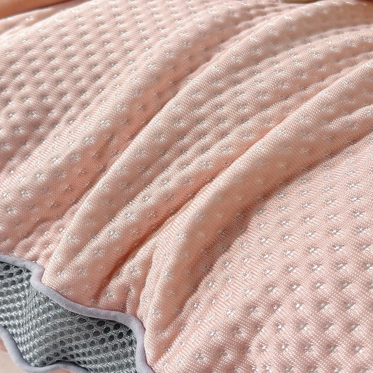 91家纺网 家纺一手货源 找家纺 小桃姐家纺 2025新款凉感冰丝枕荞麦枕头凉豆豆纯色透气面包枕头枕芯 粉色