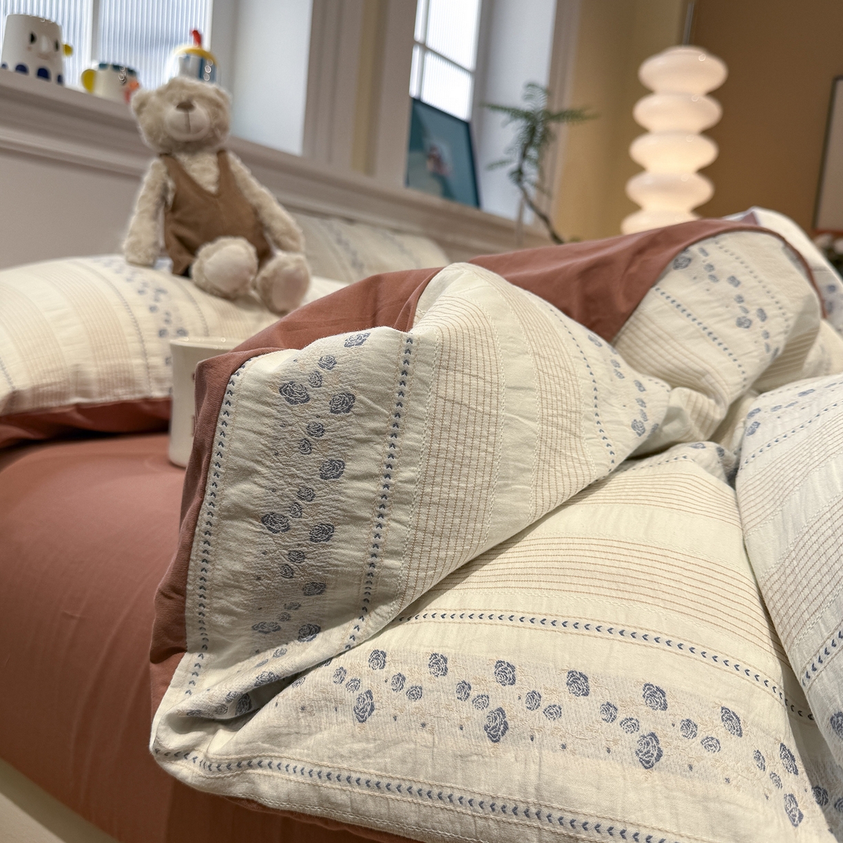 91家纺网 家纺一手货源 找家纺 （总）珺柔家纺 2026新款A版色织提花B版水洗棉四件套