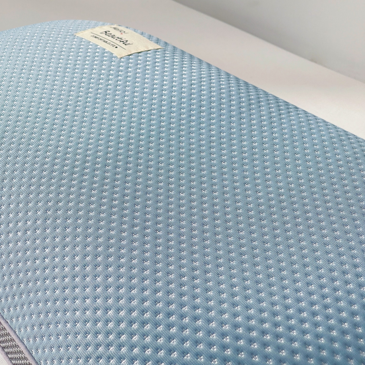 91家纺网 家纺一手货源 找家纺 小桃姐家纺 2025新款凉感冰丝枕荞麦枕头凉豆豆纯色透气面包枕头枕芯 蓝色