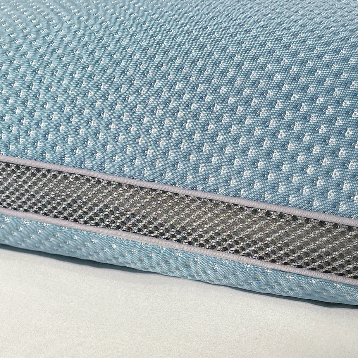 91家纺网 家纺一手货源 找家纺 小桃姐家纺 2025新款凉感冰丝枕荞麦枕头凉豆豆纯色透气面包枕头枕芯 蓝色