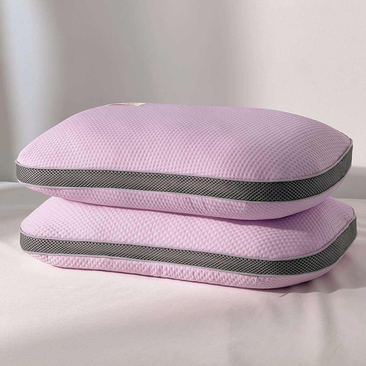 91家纺网 家纺一手货源 找家纺 小桃姐家纺 2025新款凉感冰丝枕荞麦枕头凉豆豆纯色透气面包枕头枕芯 紫色