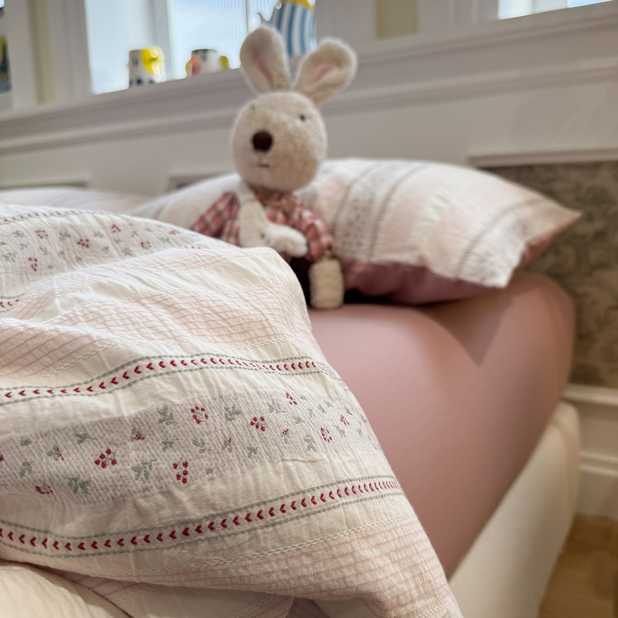 91家纺网 家纺一手货源 找家纺 珺柔家纺 2026新款A版色织提花B版水洗棉四件套 芳菲