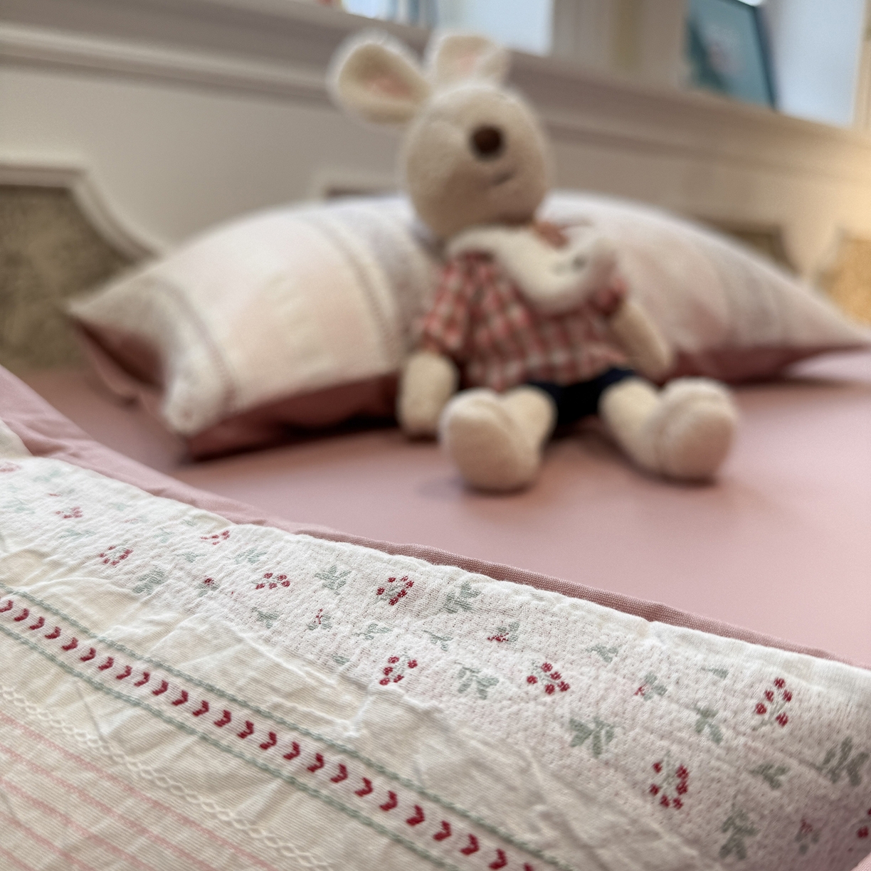 91家纺网 家纺一手货源 找家纺 珺柔家纺 2026新款A版色织提花B版水洗棉四件套 芳菲