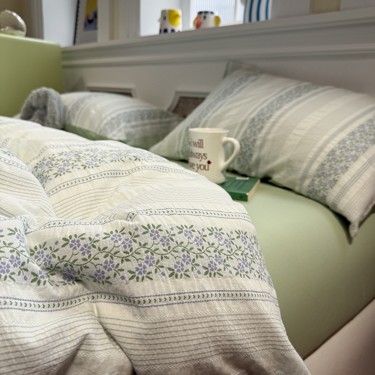 91家纺网 家纺一手货源 找家纺 珺柔家纺 2026新款A版色织提花B版水洗棉四件套 韶华