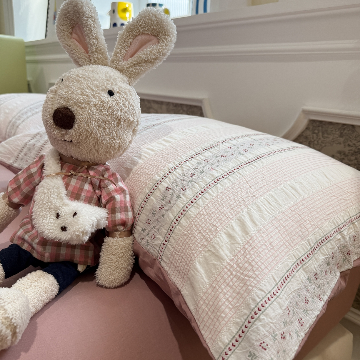 91家纺网 家纺一手货源 找家纺 珺柔家纺 2026新款A版色织提花B版水洗棉四件套 芳菲