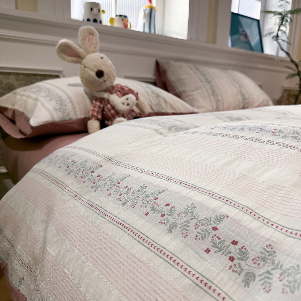 珺柔家纺 2026新款A版色织提花B版水洗棉四件套 悠悠小花