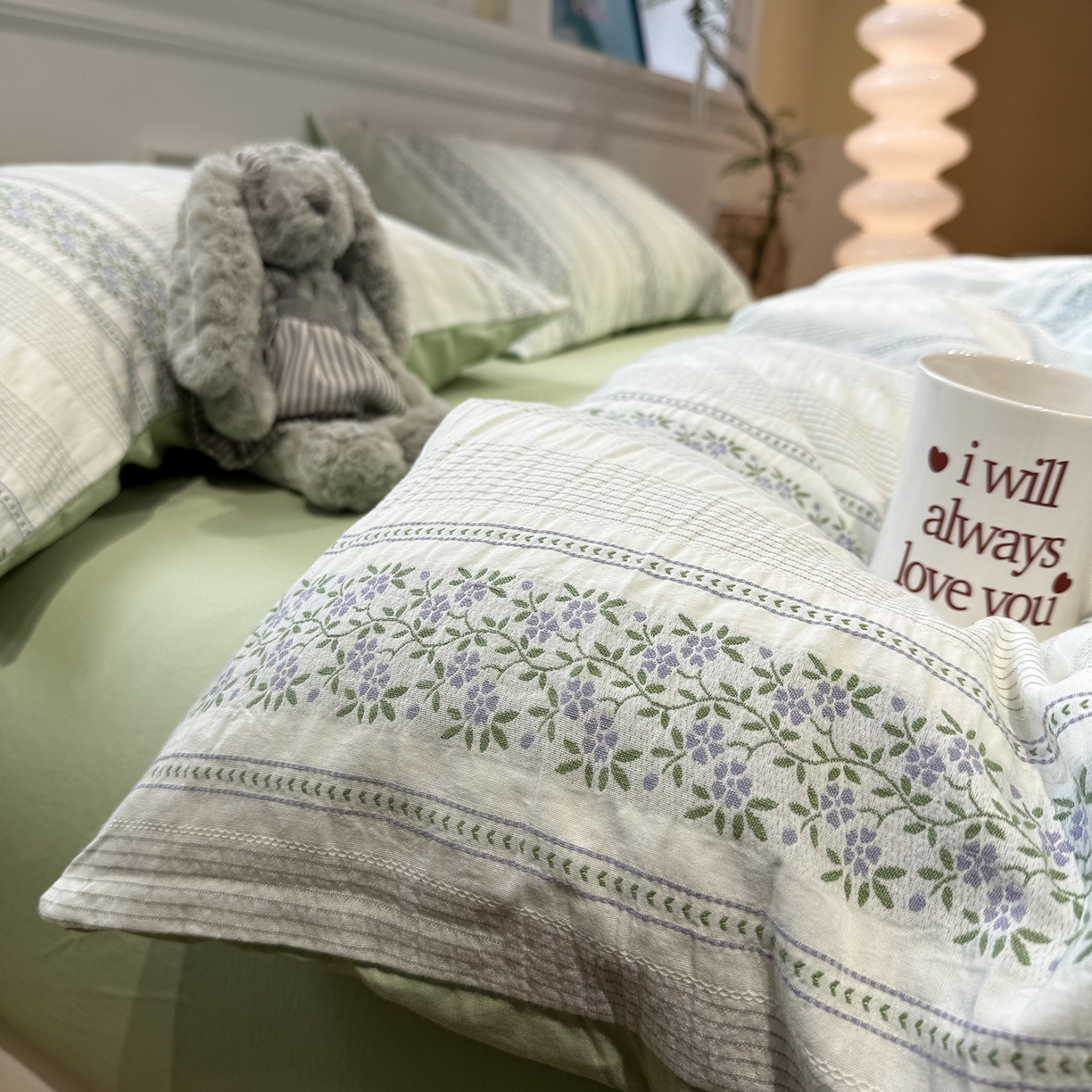 珺柔家纺 2026新款A版色织提花B版水洗棉四件套 韶华