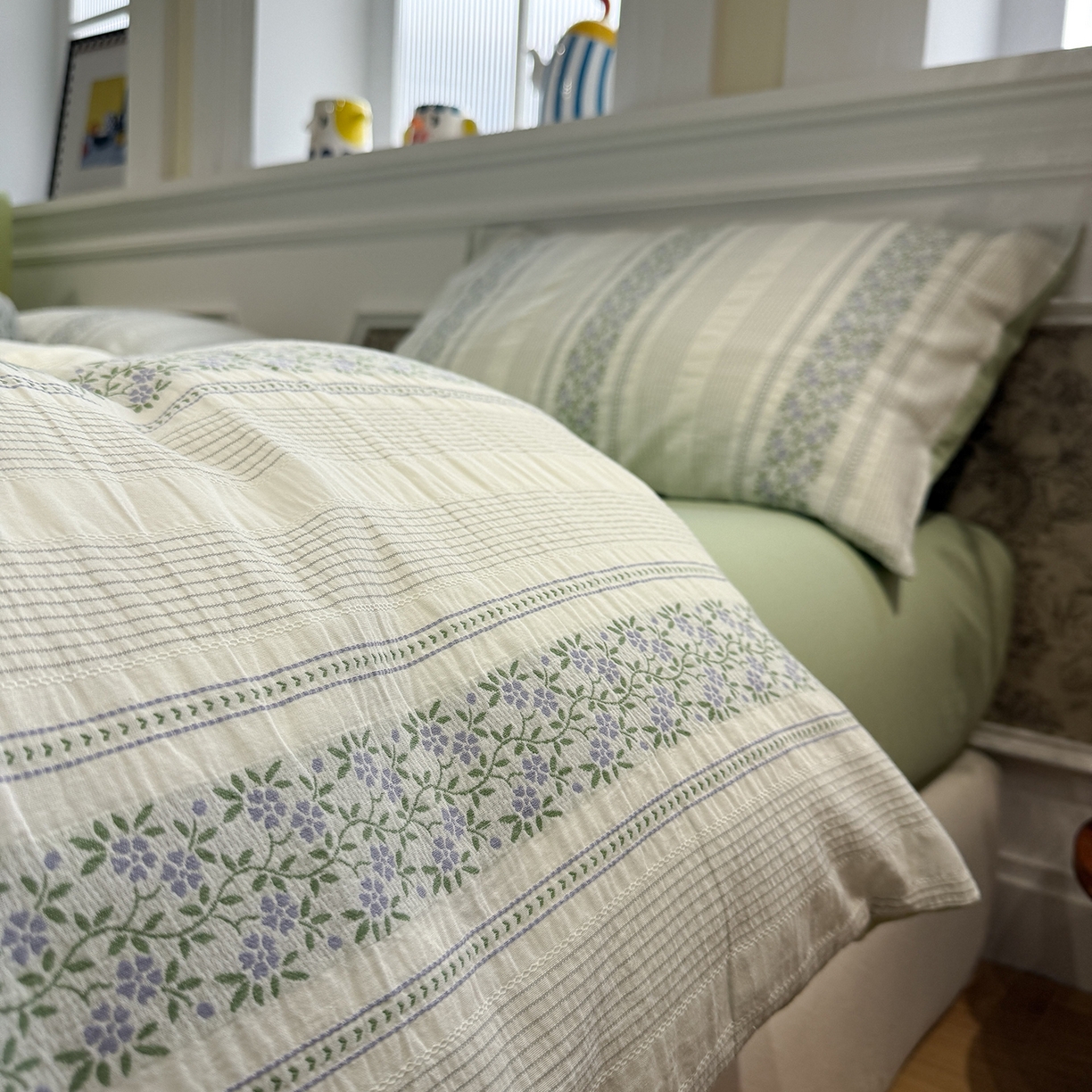 91家纺网 家纺一手货源 找家纺 珺柔家纺 2026新款A版色织提花B版水洗棉四件套 韶华