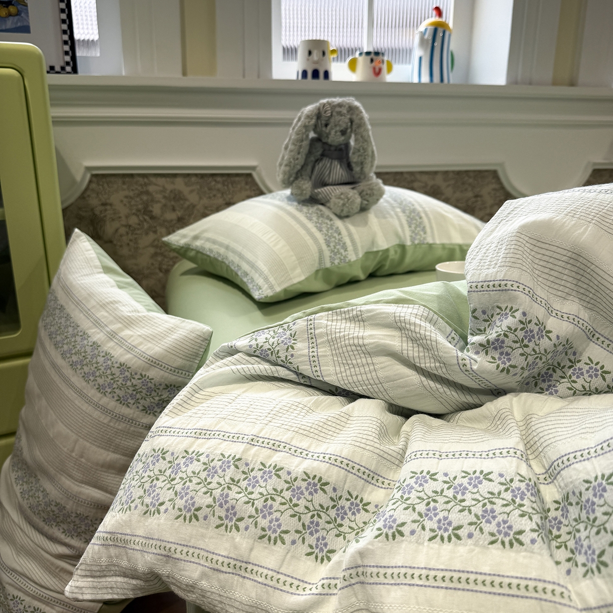 91家纺网 家纺一手货源 找家纺 珺柔家纺 2026新款A版色织提花B版水洗棉四件套 韶华