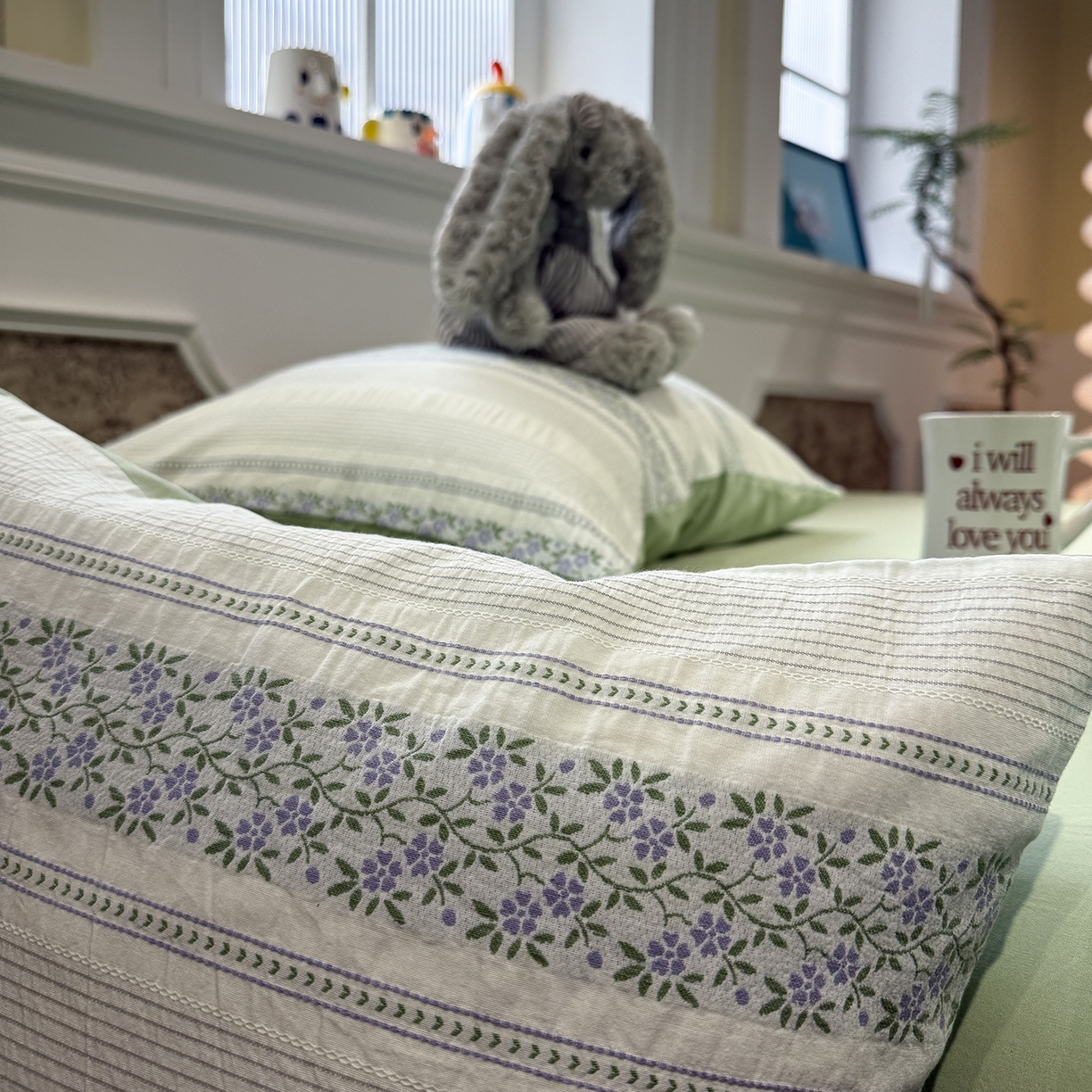 91家纺网 家纺一手货源 找家纺 珺柔家纺 2026新款A版色织提花B版水洗棉四件套 韶华