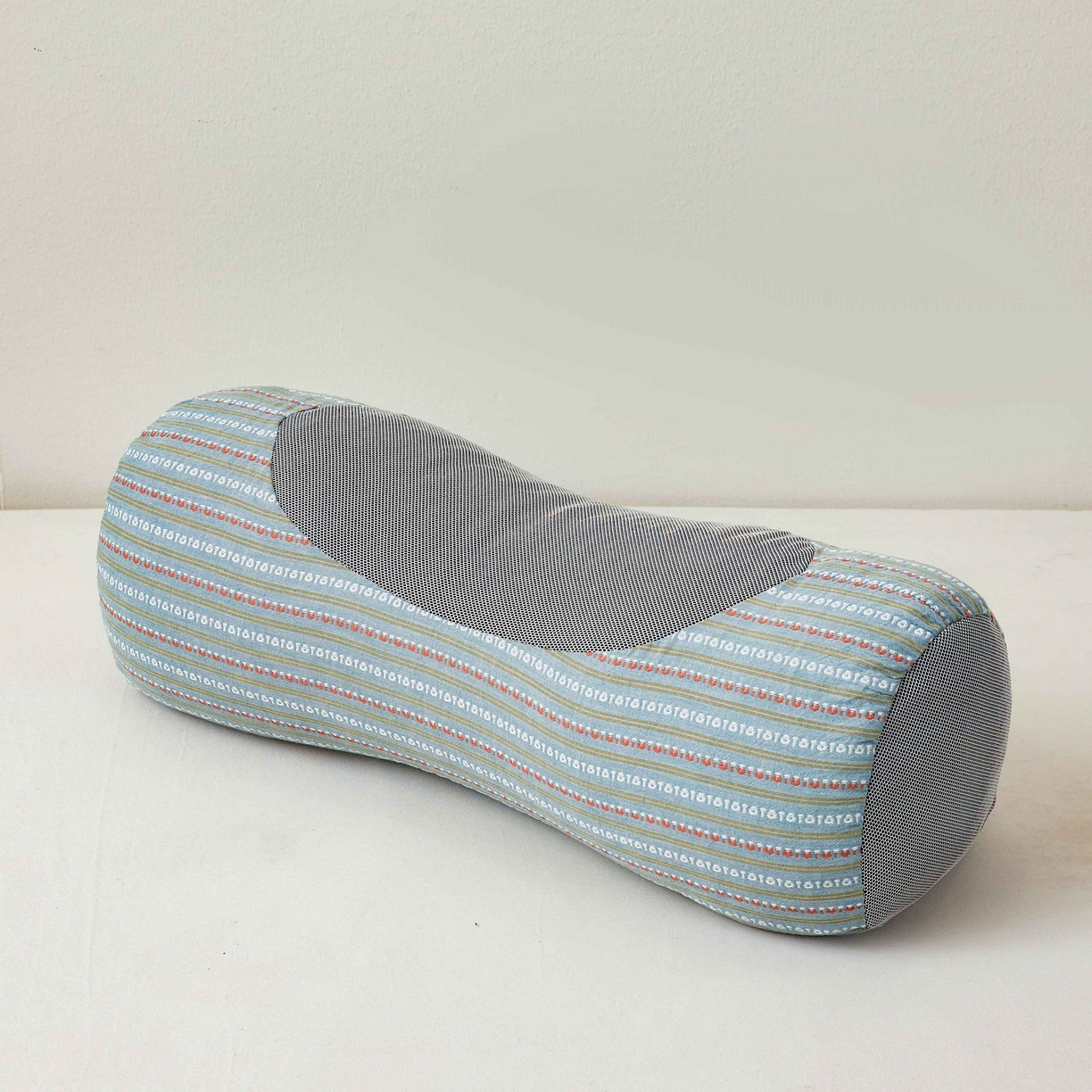 91家纺网 家纺一手货源 找家纺 小桃姐家纺 2025新款全棉纯棉圆柱荞麦枕护颈椎元宝枕枕头枕芯 A1全棉圆柱荞麦枕-【蓝色】