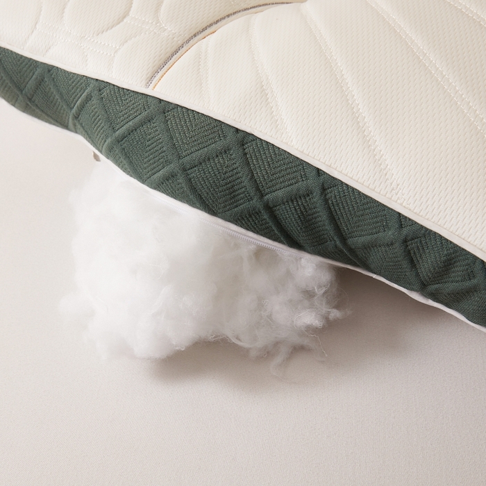 91家纺网 家纺一手货源 找家纺 （总）小桃姐家纺 2025新款COOL刺绣乳胶大豆枕  立体分区枕芯 透气乳胶枕头 绗缝乳胶片