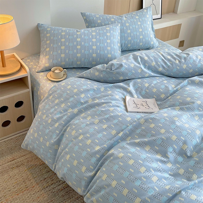 91家纺网 家纺一手货源 找家纺 春皖家纺 2026高端直播热卖非遗A类全棉老粗布加厚床单款三件套-普通款四件套 简希灰