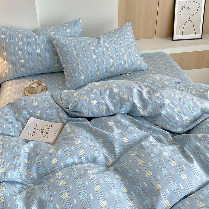 91家纺网 家纺一手货源 找家纺 春皖家纺 2026高端直播热卖非遗A类全棉老粗布加厚床单款三件套-普通款四件套 简希灰