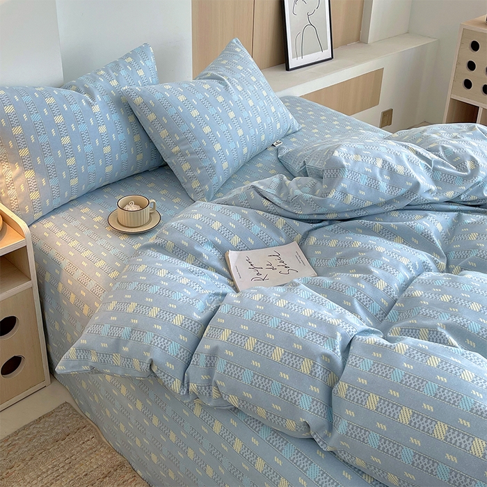 91家纺网 家纺一手货源 找家纺 春皖家纺 2026高端直播热卖非遗A类全棉老粗布加厚床单款三件套-普通款四件套 简希灰