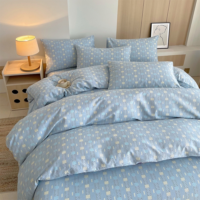 91家纺网 家纺一手货源 找家纺 春皖家纺 2026高端直播热卖非遗A类全棉老粗布加厚床单款三件套-普通款四件套 简希灰