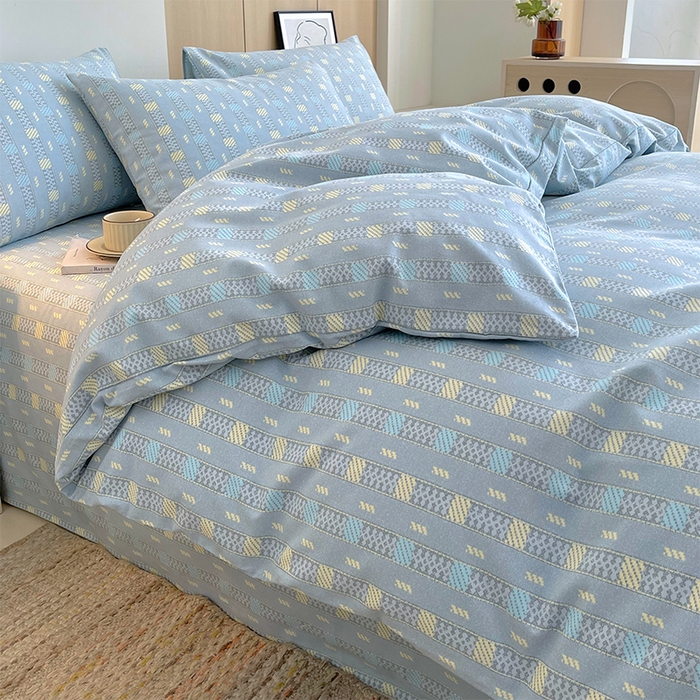 91家纺网 家纺一手货源 找家纺 春皖家纺 2026高端直播热卖非遗A类全棉老粗布加厚床单款三件套-普通款四件套 简希灰