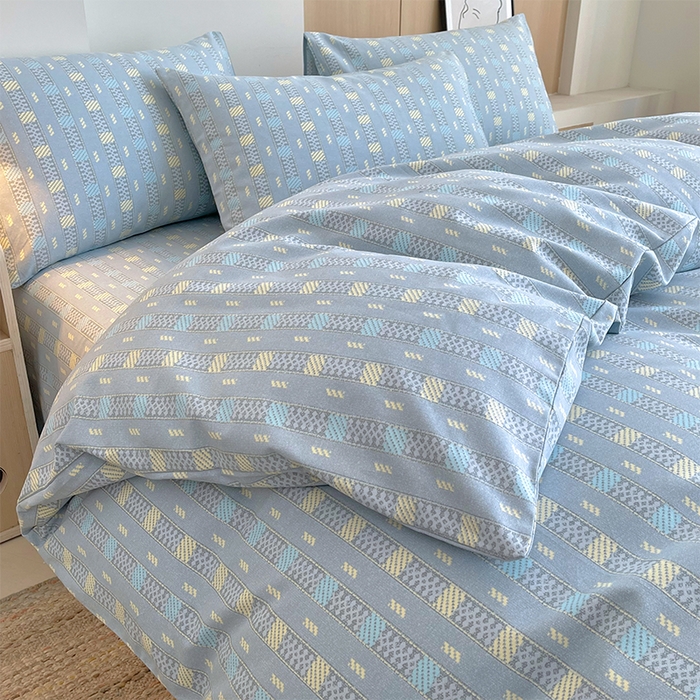 91家纺网 家纺一手货源 找家纺 春皖家纺 2026高端直播热卖非遗A类全棉老粗布加厚床单款三件套-普通款四件套 简希灰