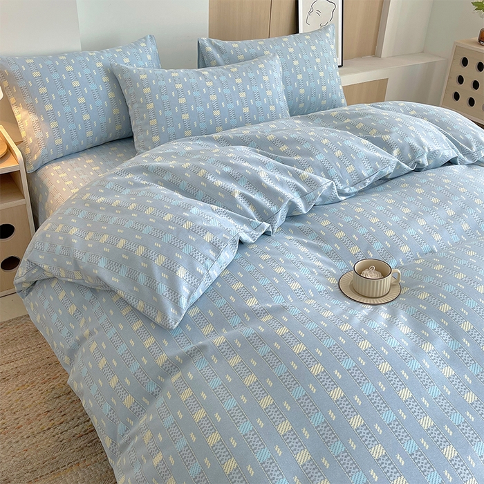 91家纺网 家纺一手货源 找家纺 春皖家纺 2026高端直播热卖非遗A类全棉老粗布加厚床单款三件套-普通款四件套 简希灰