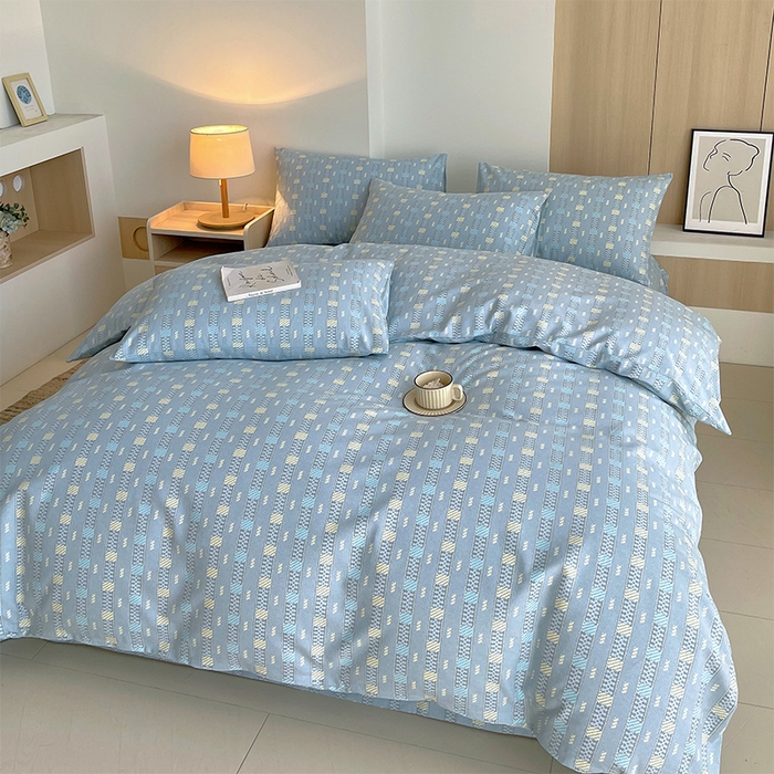 91家纺网 家纺一手货源 找家纺 春皖家纺 2026高端直播热卖非遗A类全棉老粗布加厚床单款三件套-普通款四件套 简希灰