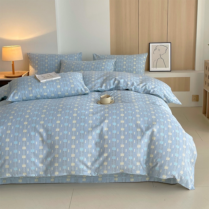 91家纺网 家纺一手货源 找家纺 春皖家纺 2026高端直播热卖非遗A类全棉老粗布加厚床单款三件套-普通款四件套 简希灰