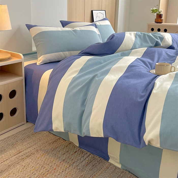 91家纺网 家纺一手货源 找家纺 春皖家纺 2026高端直播热卖非遗A类全棉老粗布加厚床单款三件套-普通款四件套 明治