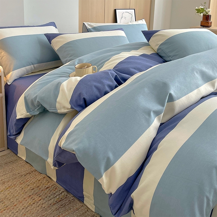 91家纺网 家纺一手货源 找家纺 春皖家纺 2026高端直播热卖非遗A类全棉老粗布加厚床单款三件套-普通款四件套 明治