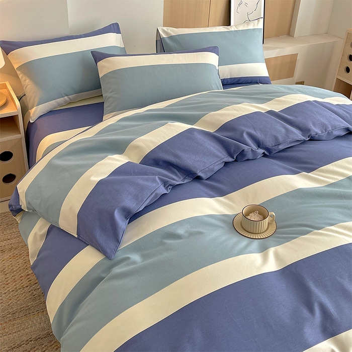 91家纺网 家纺一手货源 找家纺 春皖家纺 2026高端直播热卖非遗A类全棉老粗布加厚床单款三件套-普通款四件套 明治